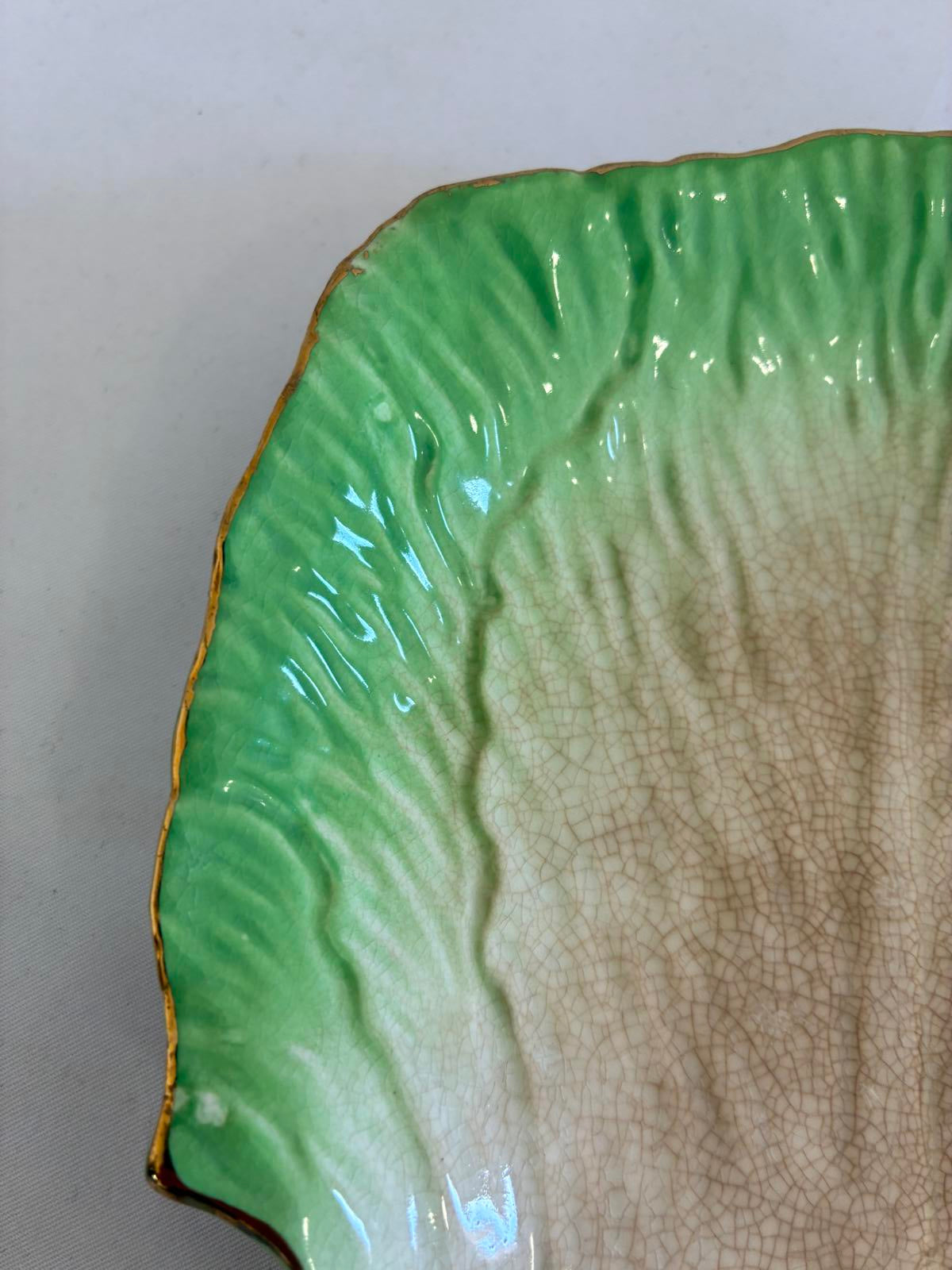 Vintage Ceramic Celery Dish, Hand Painted Vegetable Serving Tray Mid-Century