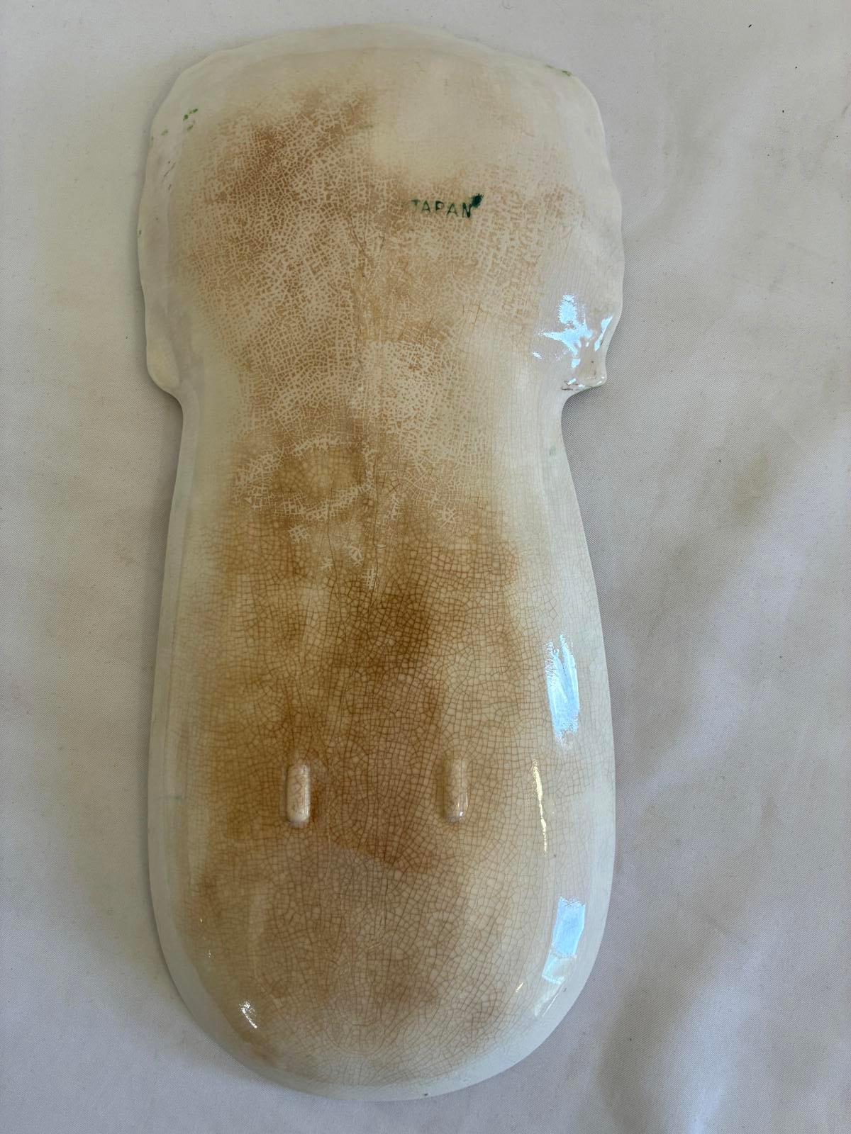 Vintage Ceramic Celery Dish, Hand Painted Vegetable Serving Tray Mid-Century