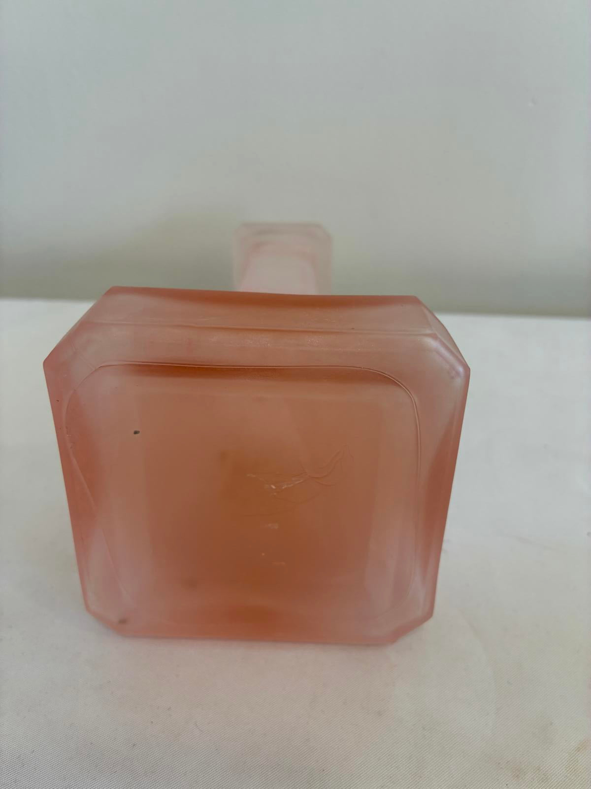 Taitu Italy Frosted Pink Glass Candleholder Satin Blush Taper Holder