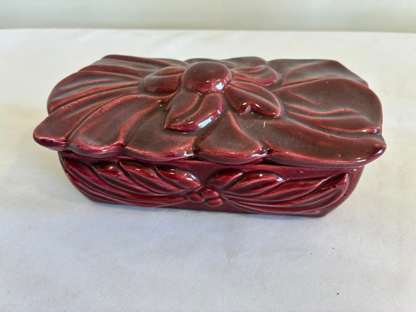 Claire Lerner California 1950s Ceramic Floral Lidded Box