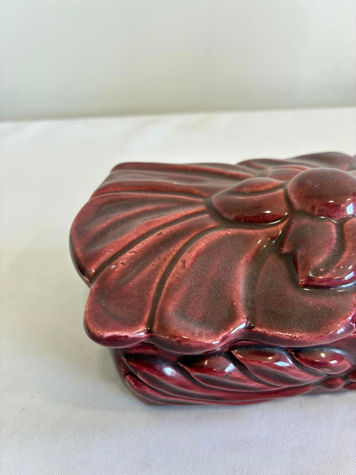 Claire Lerner California 1950s Ceramic Floral Lidded Box