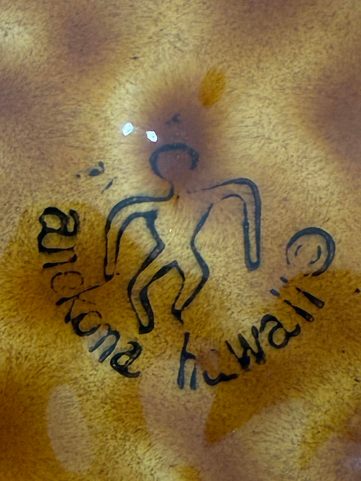 Anekona Hawaii Pineapple Ceramic Dish Tropical Tiki Decor