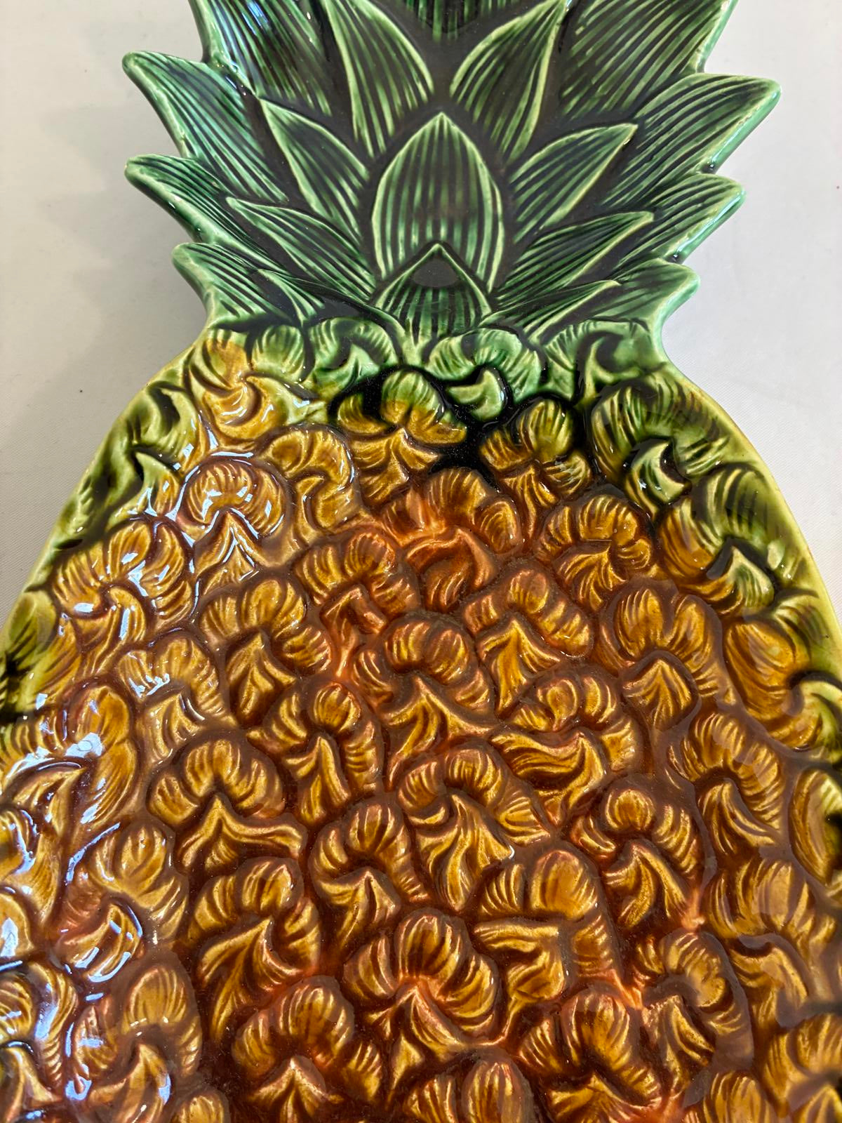 Anekona Hawaii Pineapple Ceramic Dish Tropical Tiki Decor