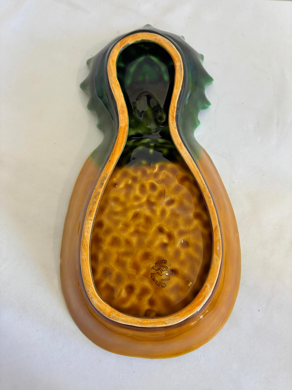 Anekona Hawaii Pineapple Ceramic Dish Tropical Tiki Decor