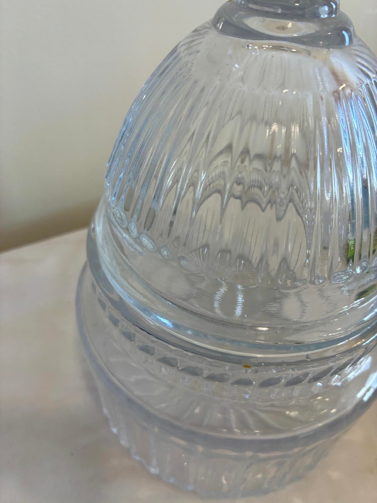 24% Lead Crystal Covered Candy Dish Bell Jar Cut Glass