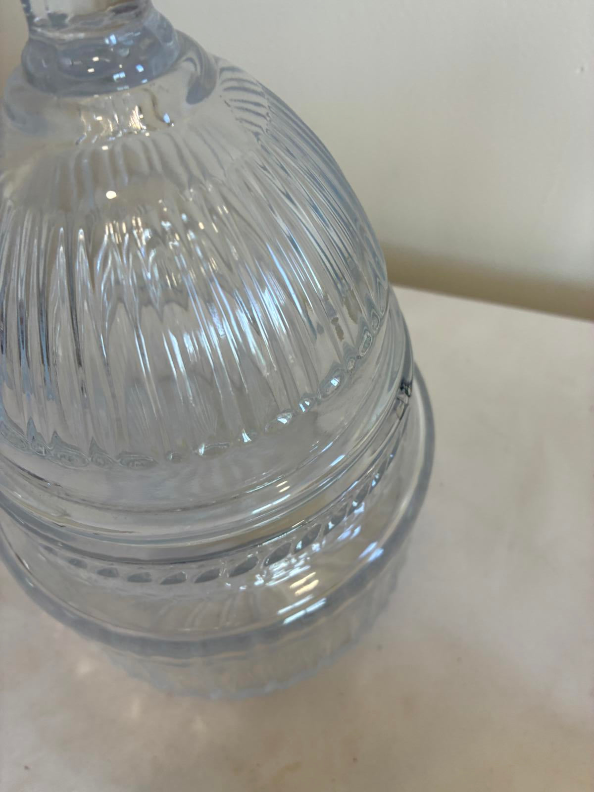 24% Lead Crystal Covered Candy Dish Bell Jar Cut Glass