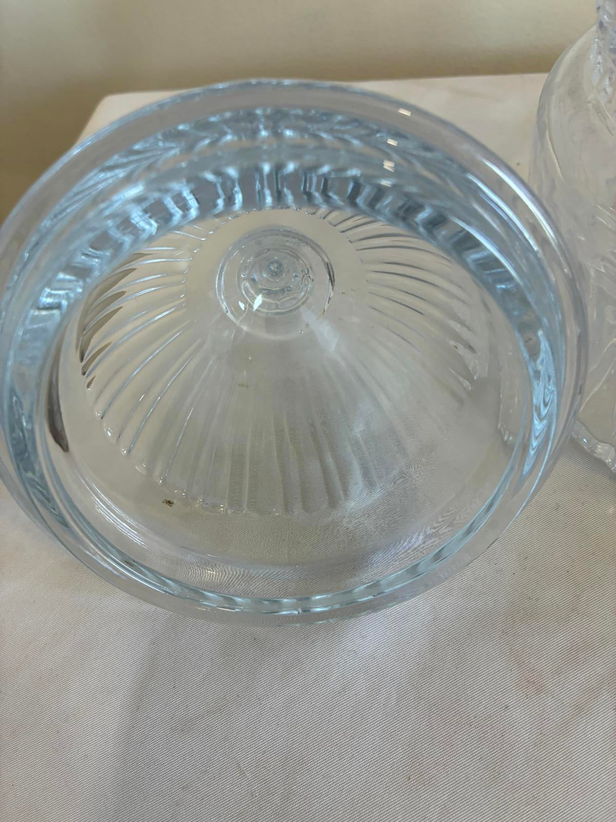 24% Lead Crystal Covered Candy Dish Bell Jar Cut Glass
