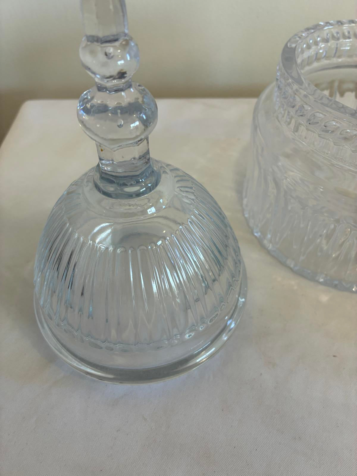24% Lead Crystal Covered Candy Dish Bell Jar Cut Glass