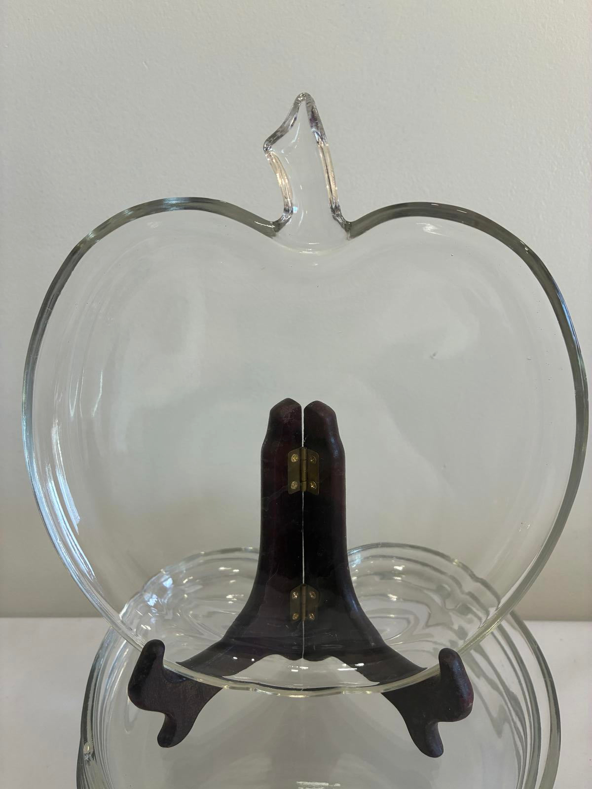 Vintage Clear Glass 8" Apple Plates Set of 8, Mid Century Pressed Glass Plates