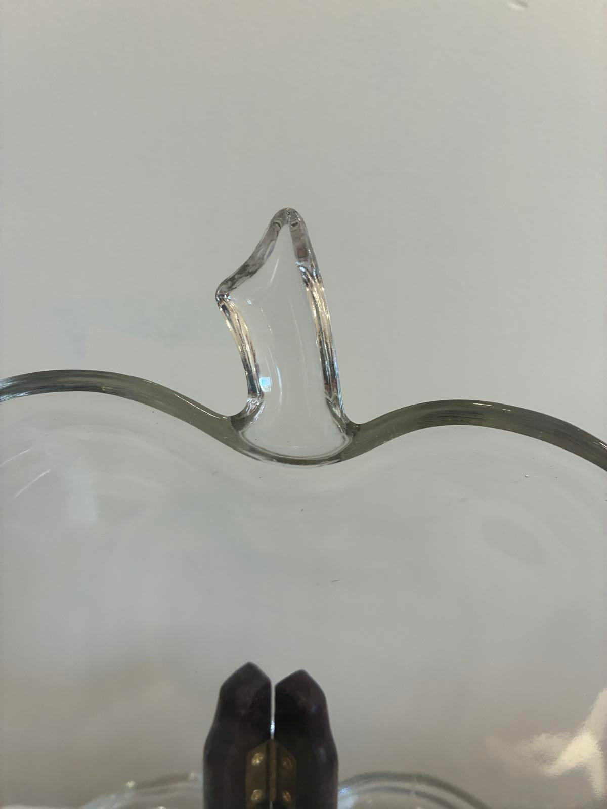 Vintage Clear Glass 8" Apple Plates Set of 8, Mid Century Pressed Glass Plates