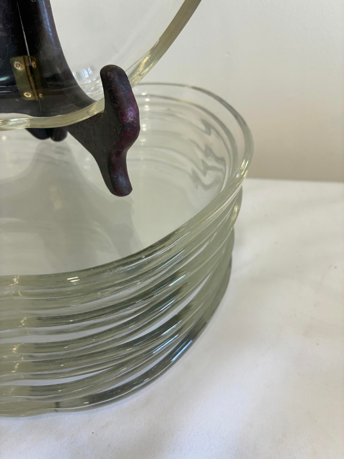 Vintage Clear Glass 8" Apple Plates Set of 8, Mid Century Pressed Glass Plates