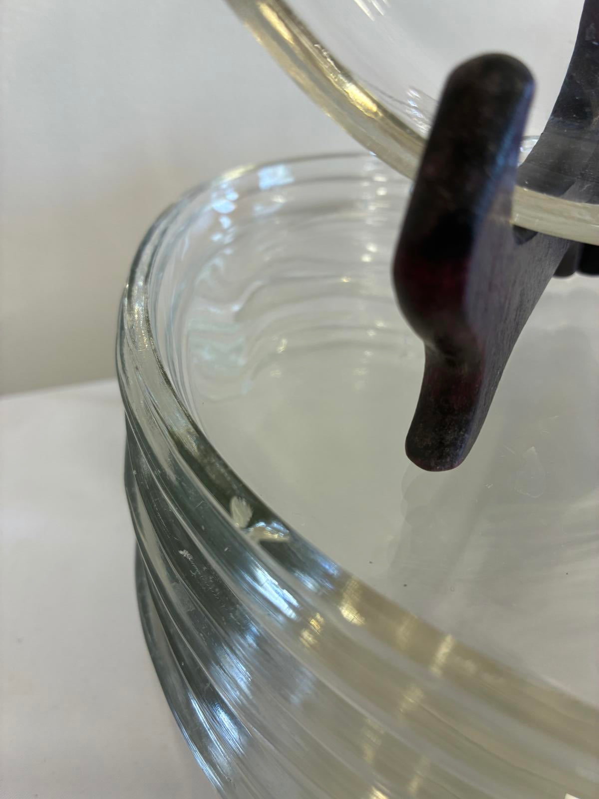 Vintage Clear Glass 8" Apple Plates Set of 8, Mid Century Pressed Glass Plates