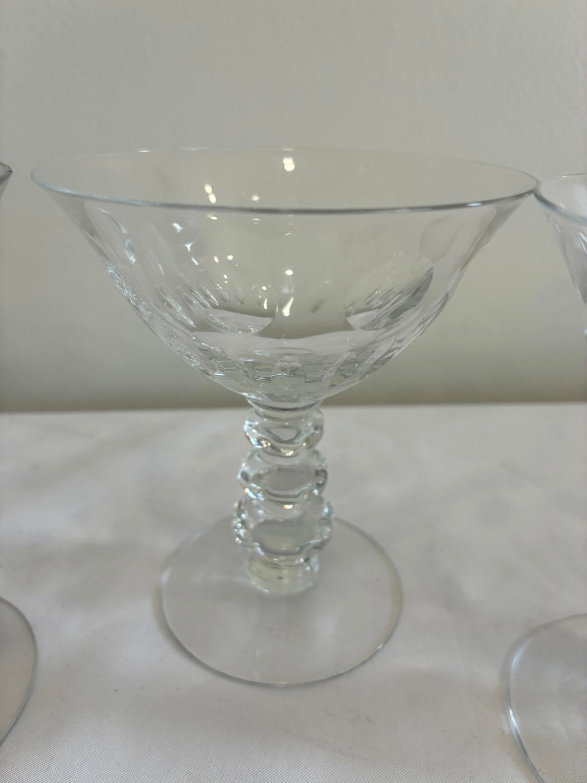 Vintage Duncan Miller Juno Sherbet Glasses Set of 3, Etched Crystal Stemware