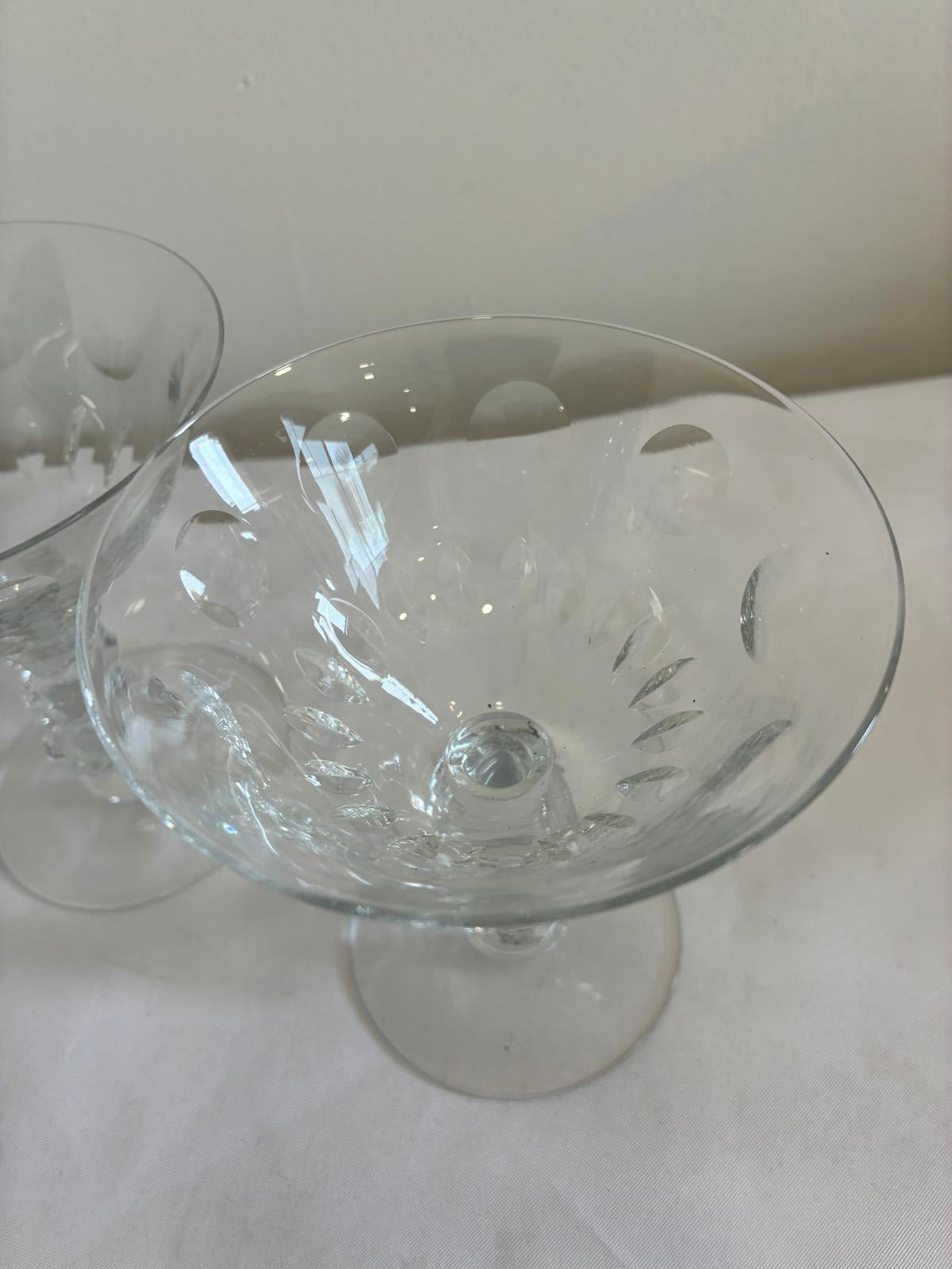 Vintage Duncan Miller Juno Sherbet Glasses Set of 3, Etched Crystal Stemware
