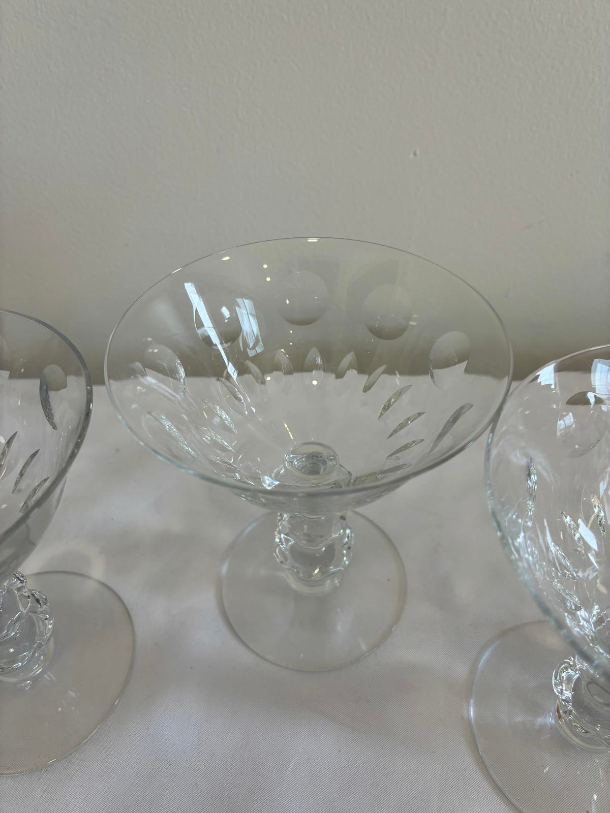 Vintage Duncan Miller Juno Sherbet Glasses Set of 3, Etched Crystal Stemware