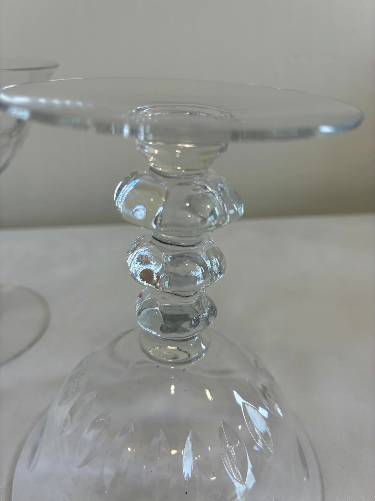 Vintage Duncan Miller Juno Sherbet Glasses Set of 3, Etched Crystal Stemware