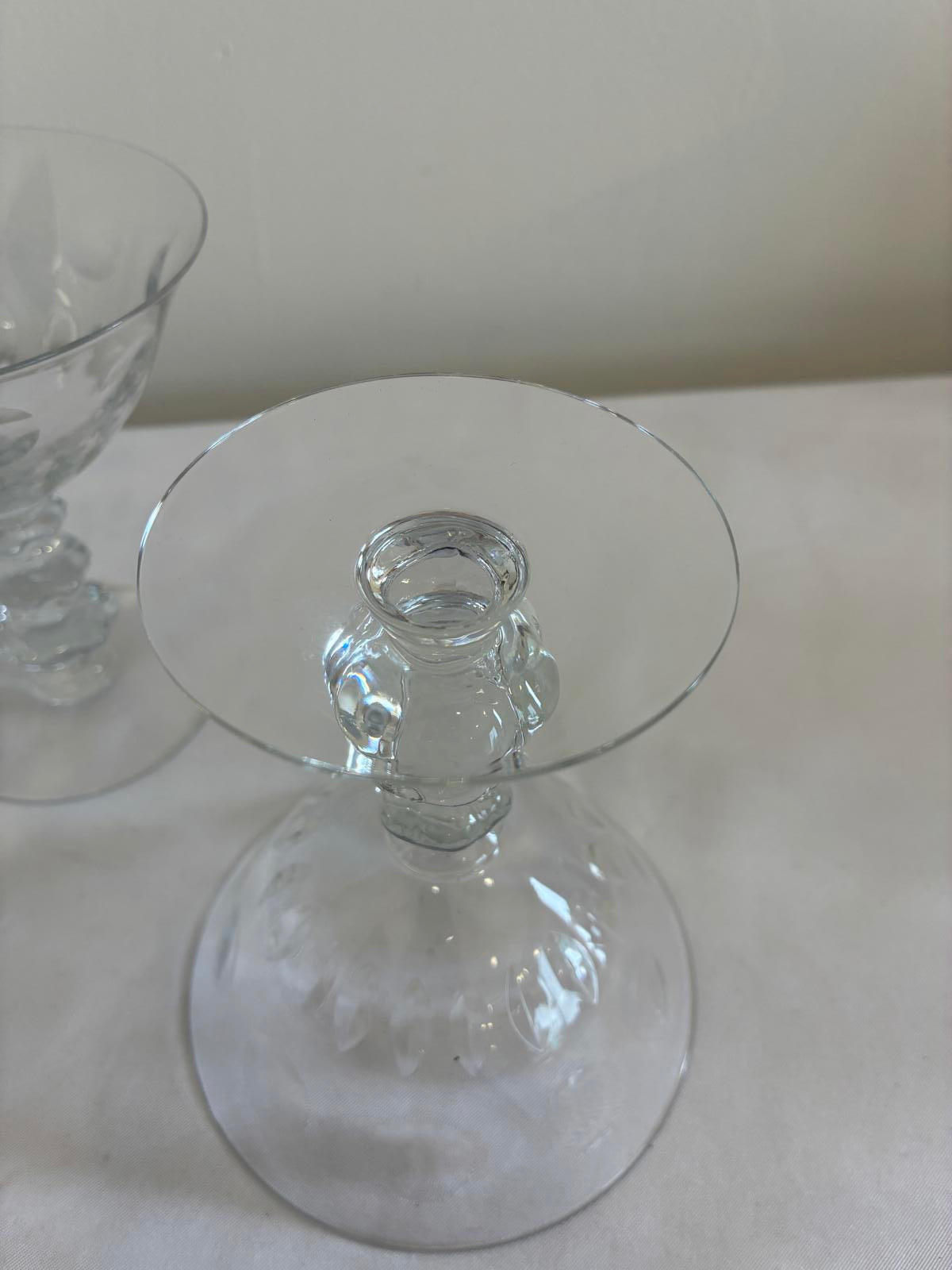 Vintage Duncan Miller Juno Sherbet Glasses Set of 3, Etched Crystal Stemware