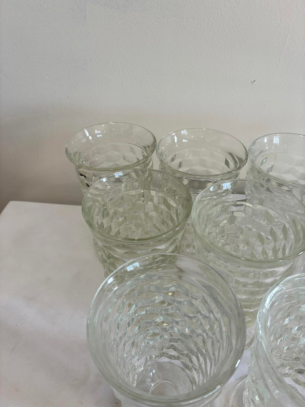 Indiana Glass Whitehall Goblets Set of 10 Vintage Pressed Glass Water Glasses 6”