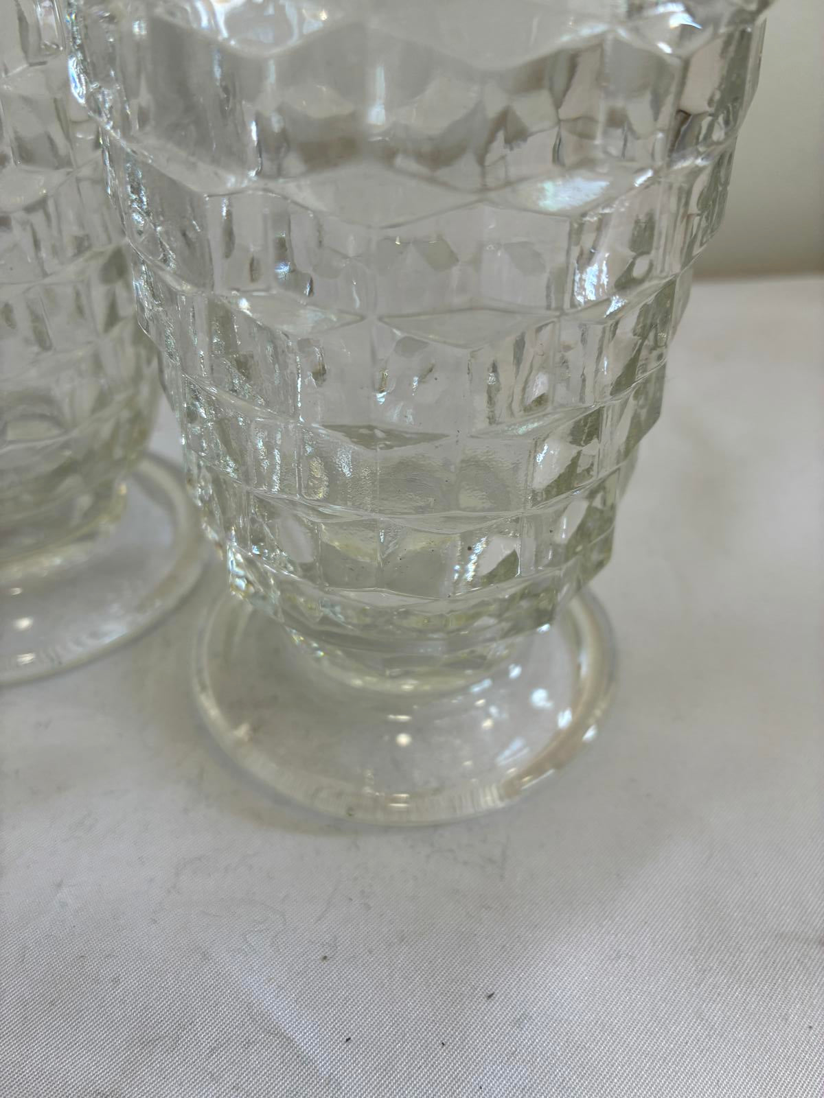 Indiana Glass Whitehall Water Goblets Set of 4 Vintage Pressed Glass 6.25”