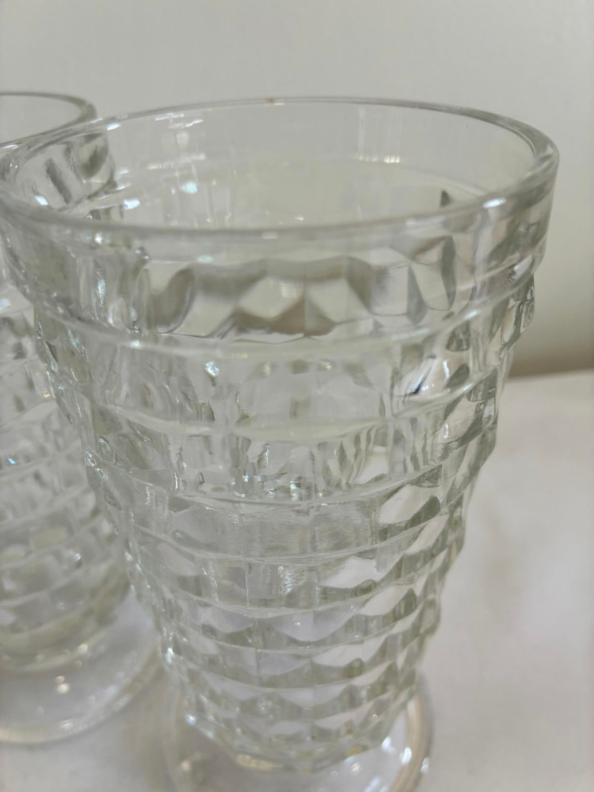 Indiana Glass Whitehall Water Goblets Set of 4 Vintage Pressed Glass 6.25”