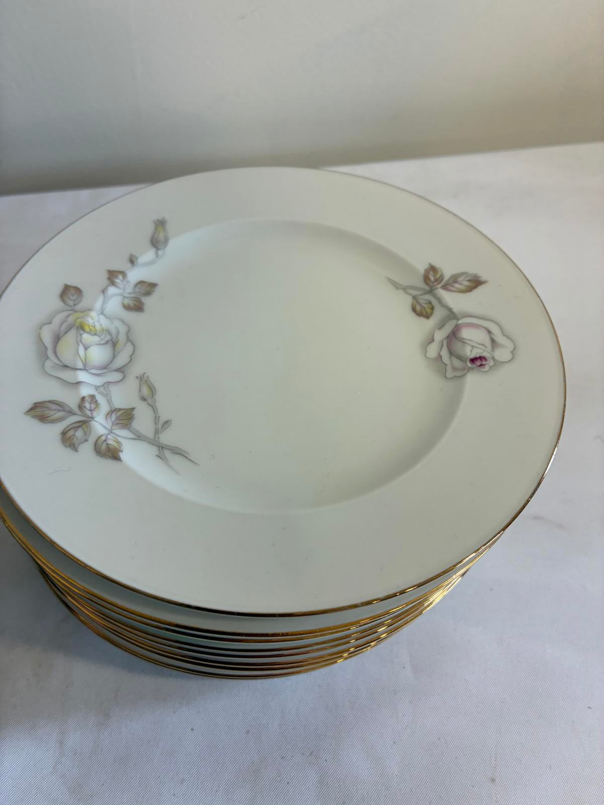 Johann Haviland Sweetheart Rose Bread Plates Set of 10 Bavaria