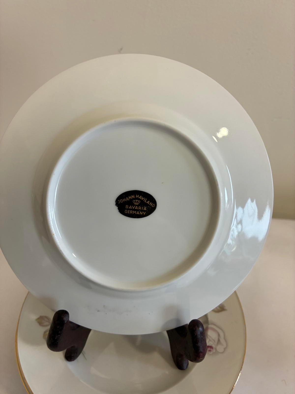 Johann Haviland Sweetheart Rose Bread Plates Set of 10 Bavaria