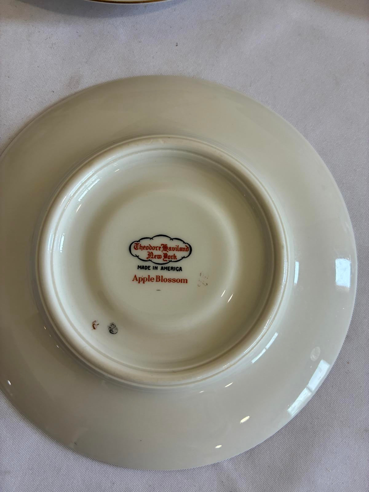 Haviland NY Apple Blossom Teacups and Saucers Set of 7