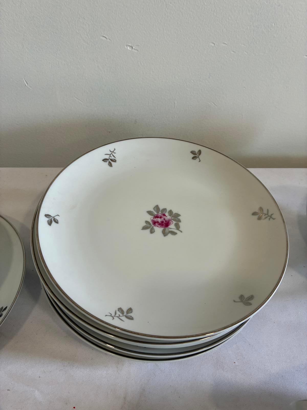 Fukagawa Arita 20 Piece Tea Set Japan Pink Rose Teacups Saucers  Sugar Creamer