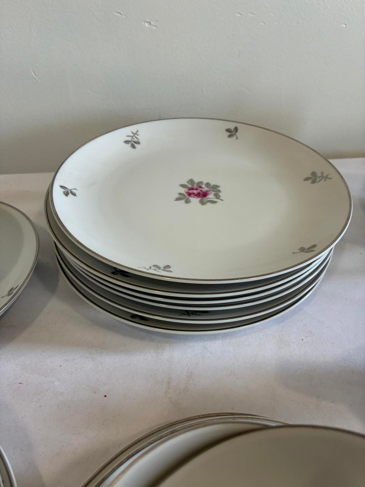 Fukagawa Arita 20 Piece Tea Set Japan Pink Rose Teacups Saucers  Sugar Creamer