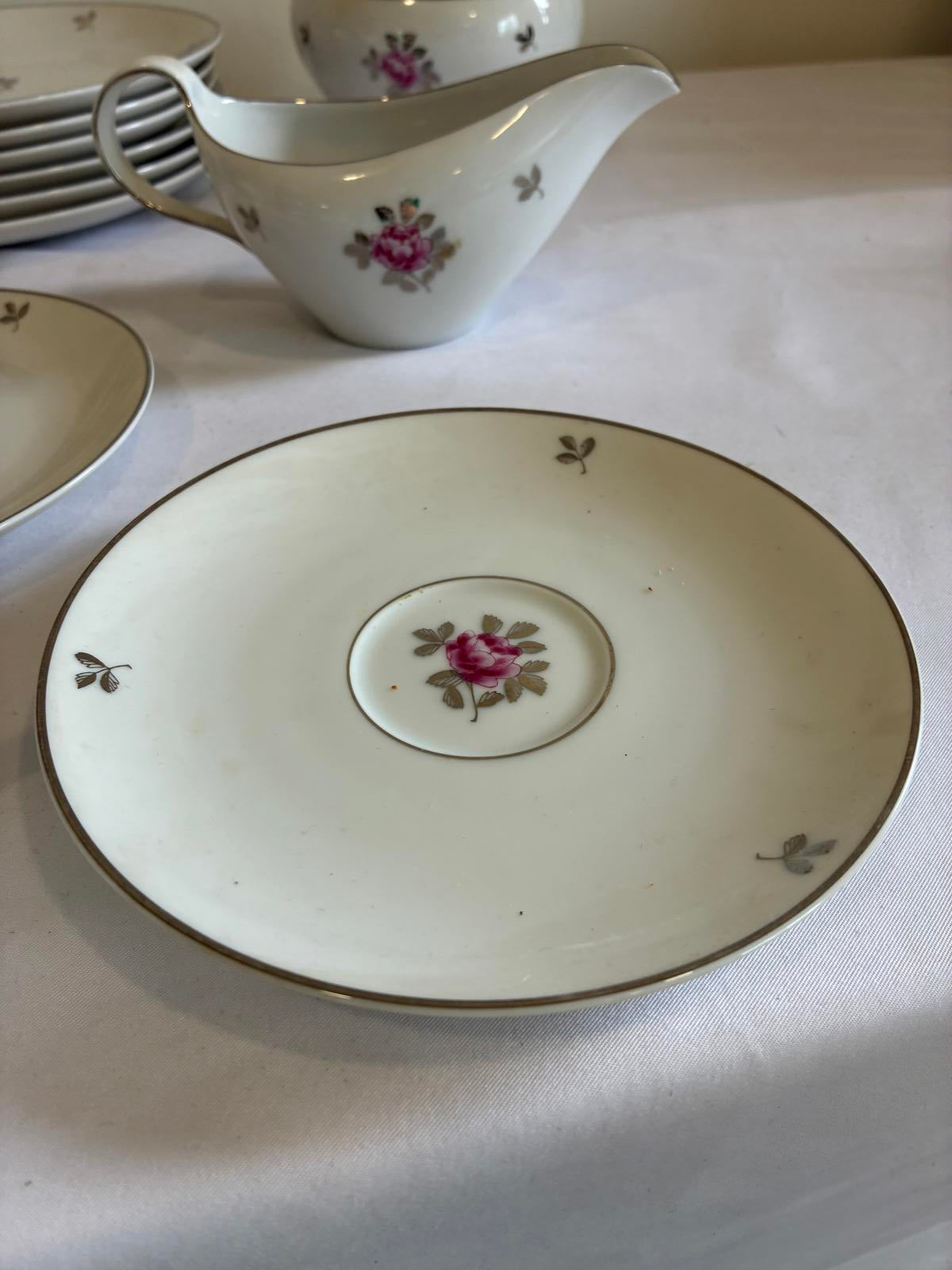 Fukagawa Arita 20 Piece Tea Set Japan Pink Rose Teacups Saucers  Sugar Creamer