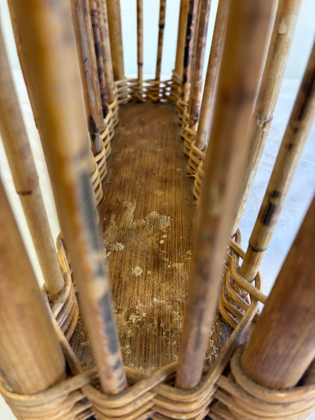 Vintage Bamboo Rattan Breakfast Tray TV Tray Lap Tray With Cup Holder Boho