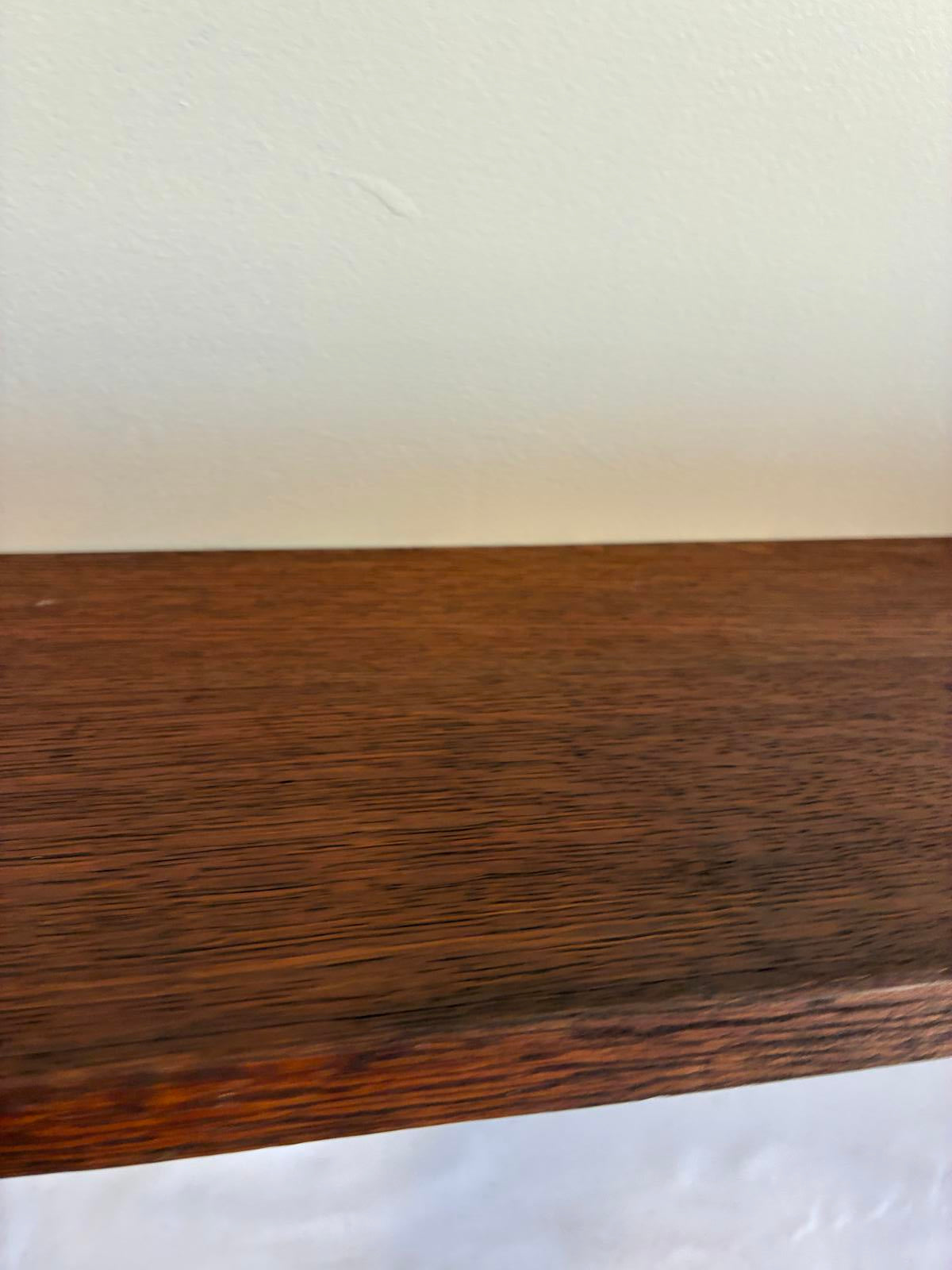 Vintage Wood Wall Shelf With Cast Iron Brackets Rustic Display Shelf