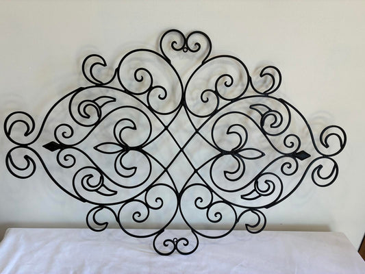 Large Metal Scroll Wall Decor Black Wrought Iron Wall Art Farmhouse Wall Hanging