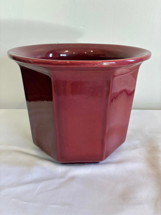 Vintage Artmark Portugal Red Ceramic Planter Midcentury Pottery Planter Cachepot