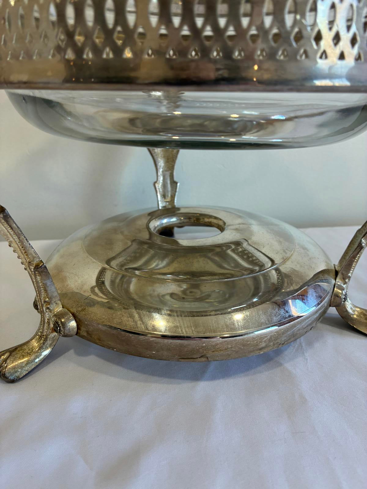 Vintage Anchor Hocking Chafing Dish, Silver Plate Buffet Server with Lid