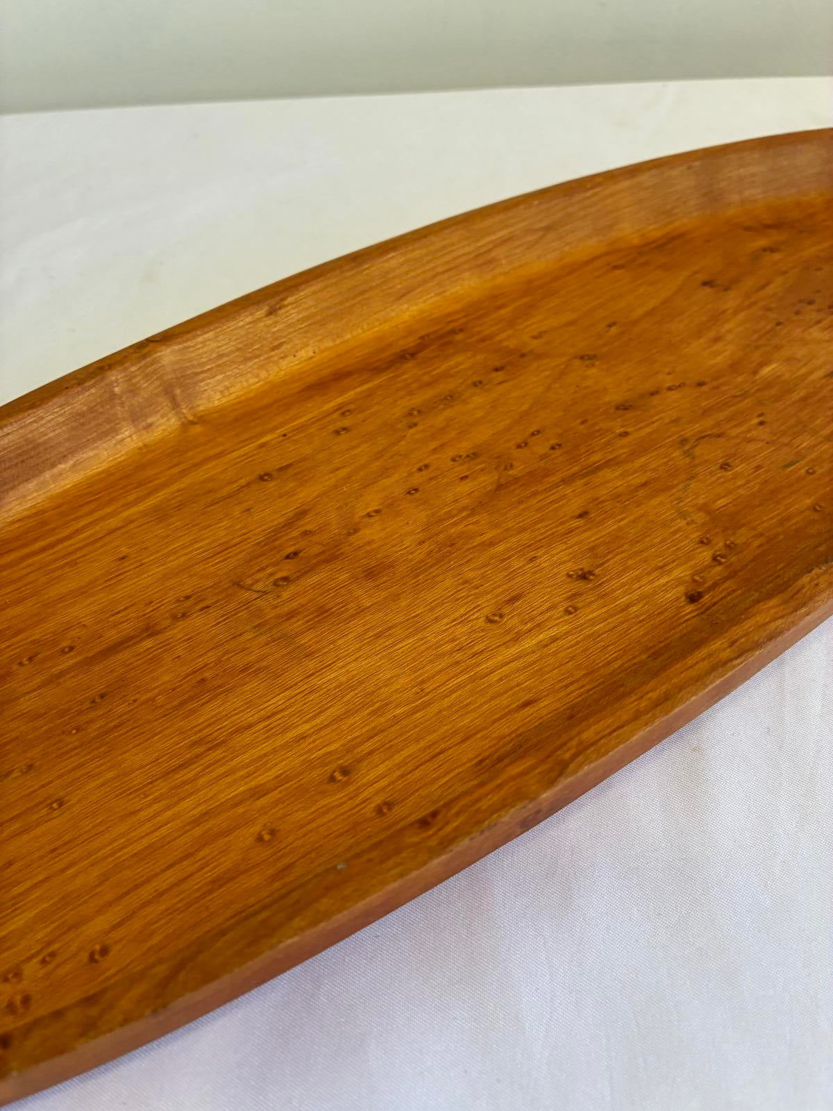 Vintage Stanwood Wooden Tray, Mid Century Wood Serving Tray