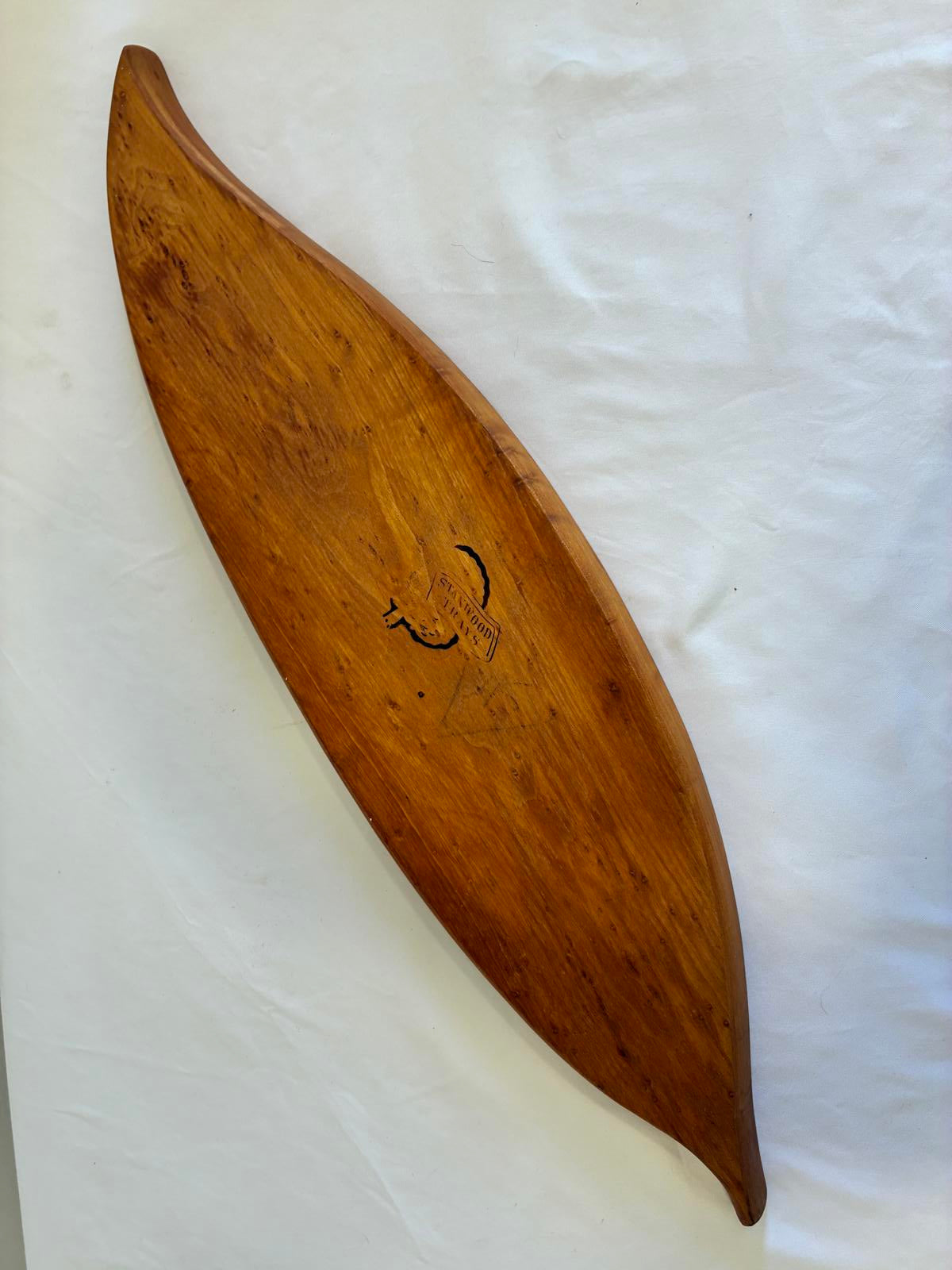 Vintage Stanwood Wooden Tray, Mid Century Wood Serving Tray