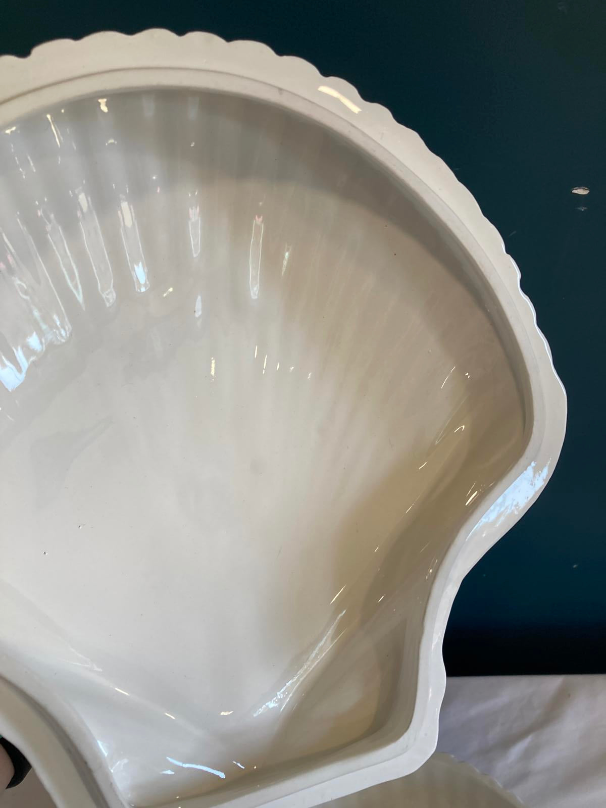 White Seashell Ceramic Serving Dish Decor