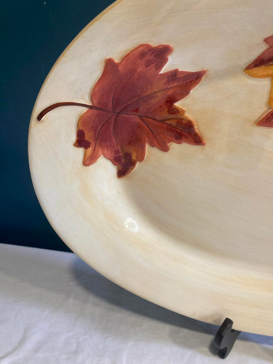 Vintage Autumn Leaf Oval Serving Platter – Fall Decor Vintage Finds