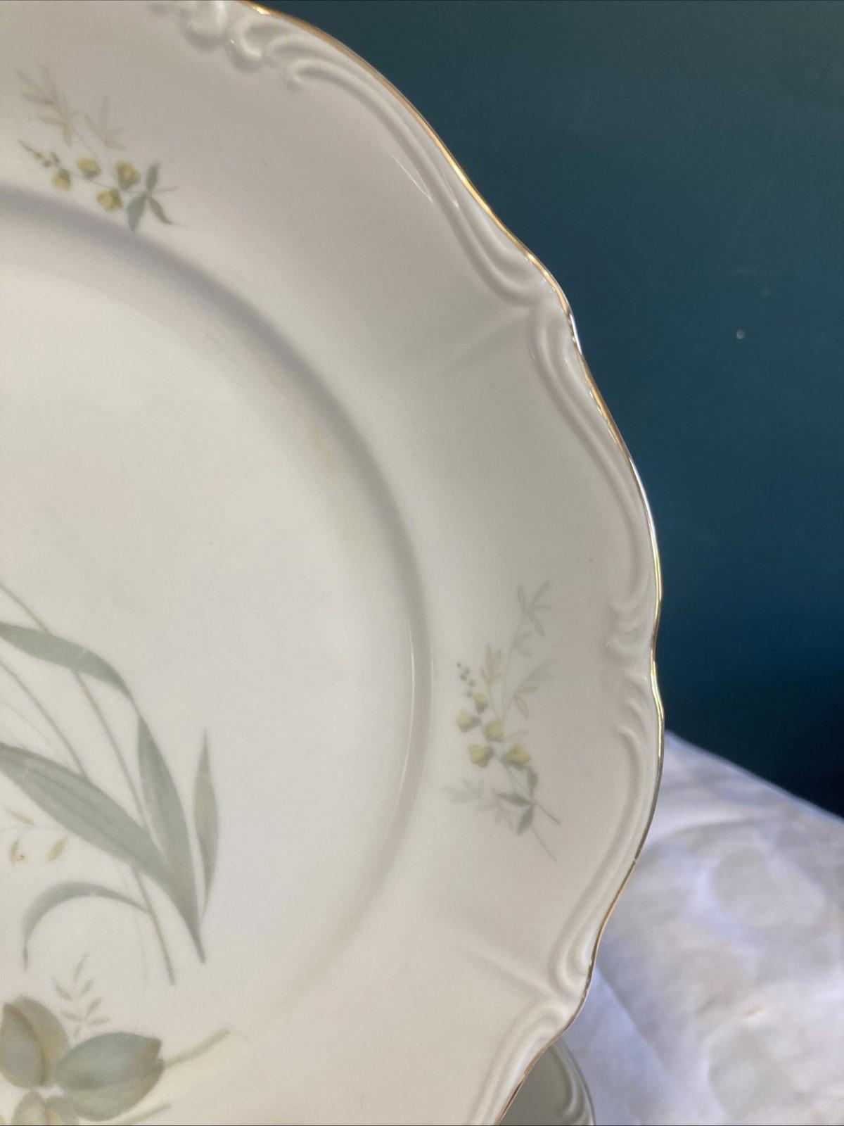 Vintage Forest “Harvest” Thistle Dinner Plate 10” Gold Rim Bavaria Germany, set of 8