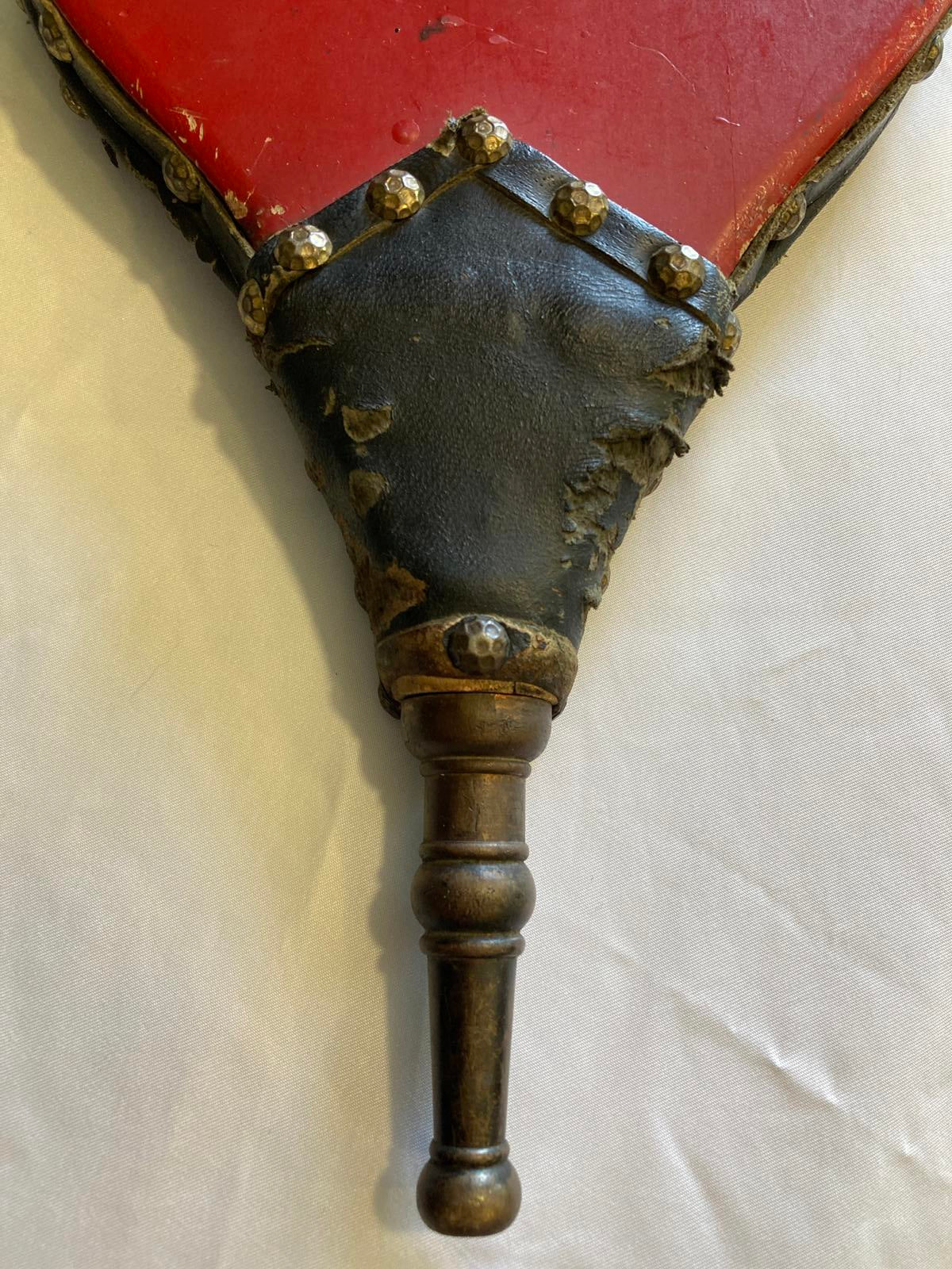Vintage Red Fireplace Bellows with Eagle Emblem