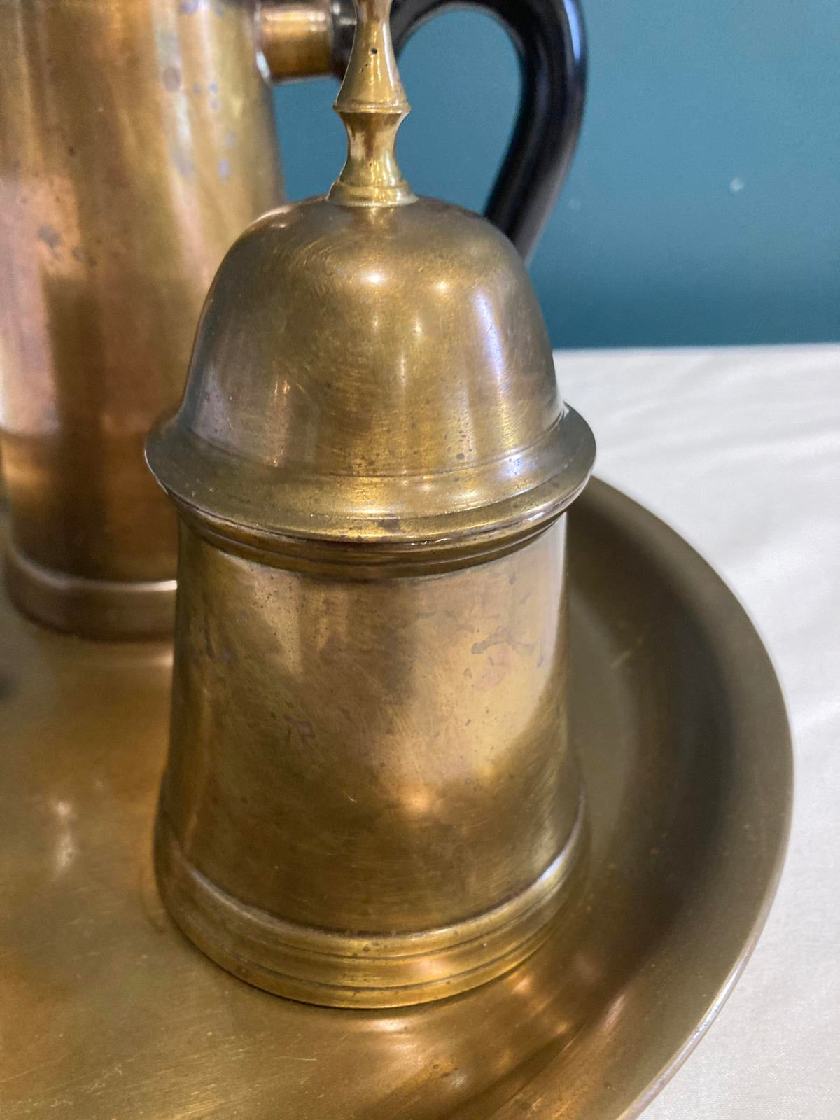 Vintage Gatco Solid Brass Coffee & Tea Set with Tray –Classic Mid-Century Design