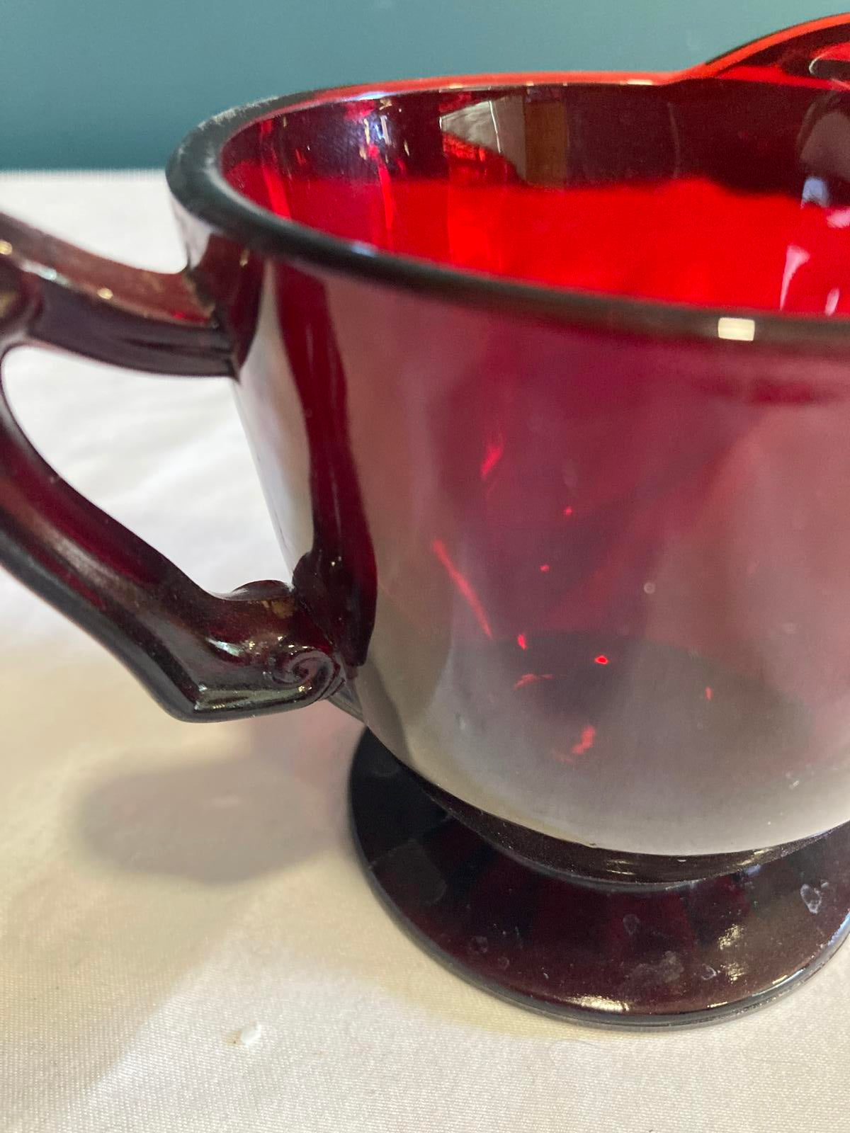 Vintage Ruby Red Glass Creamer
