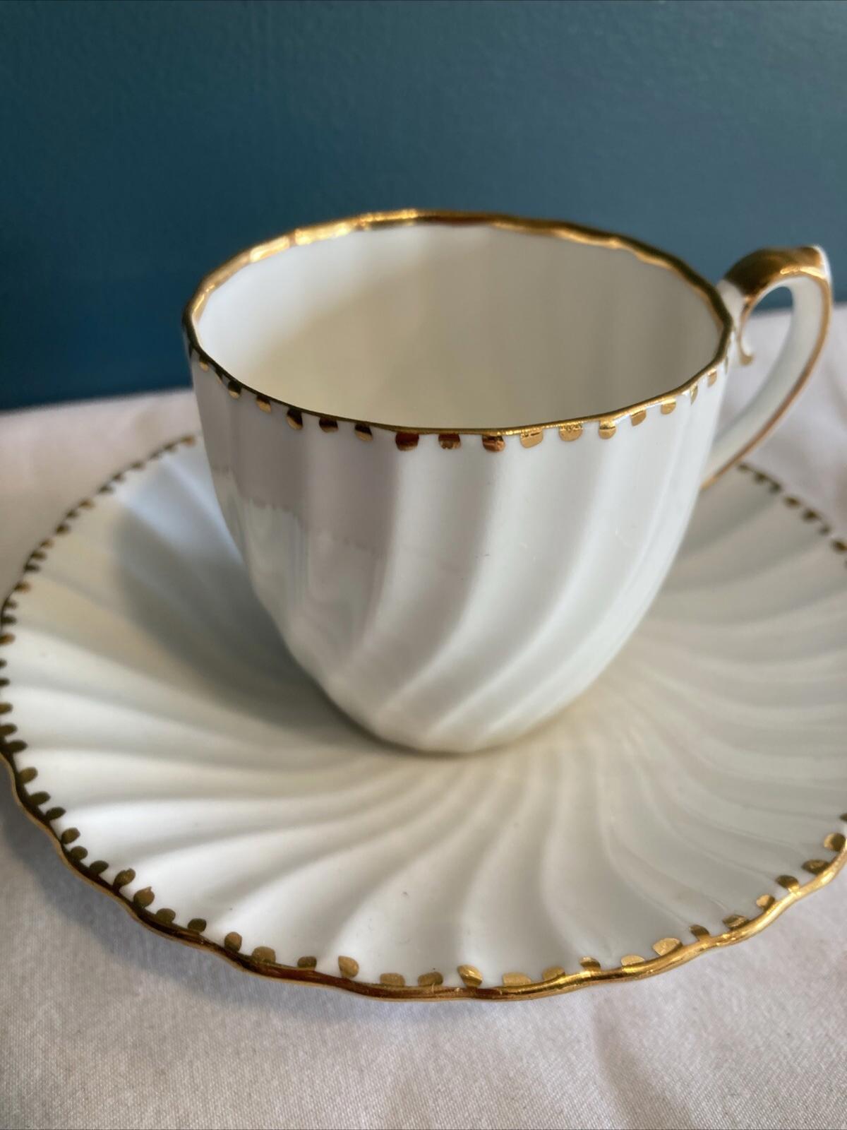 Classic Old Grecian Flute Tea Cup and Saucer, Gladstone England