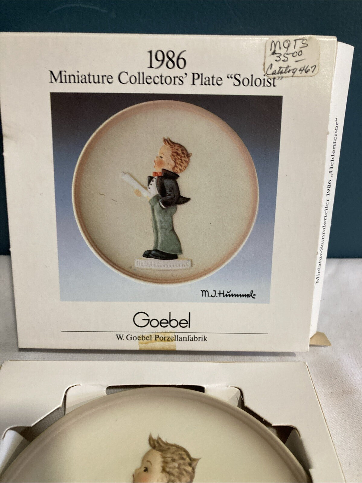 Hummel Goebel 4” Plate Soloist Hand Painted #467 W/Box Vintage Germany