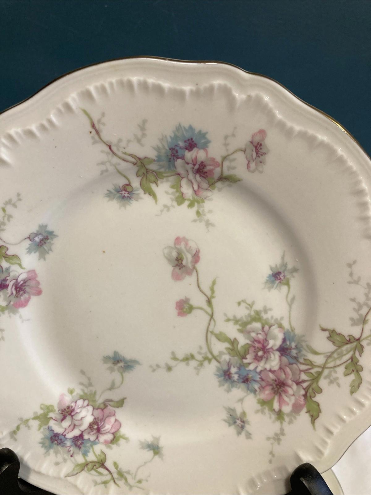 Vintage Theodore Haviland Annette Bread Plate Gold Rim Made in USA, set of 6