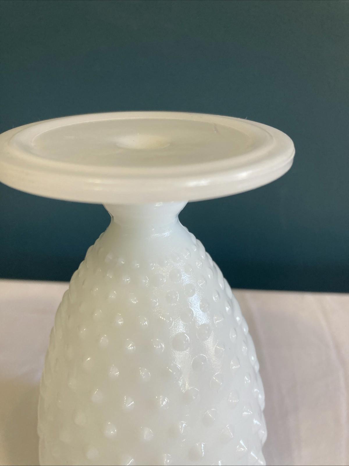 Vintage Anchor Hocking Milk Glass Goblet, Hobnail Dot Dash Pattern