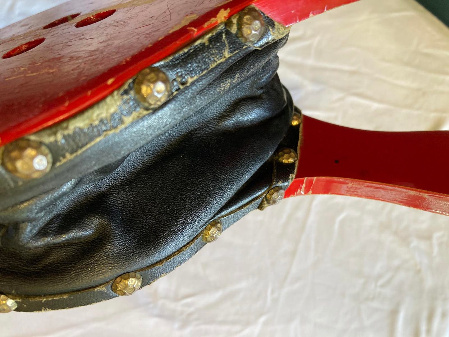 Vintage Red Fireplace Bellows with Eagle Emblem