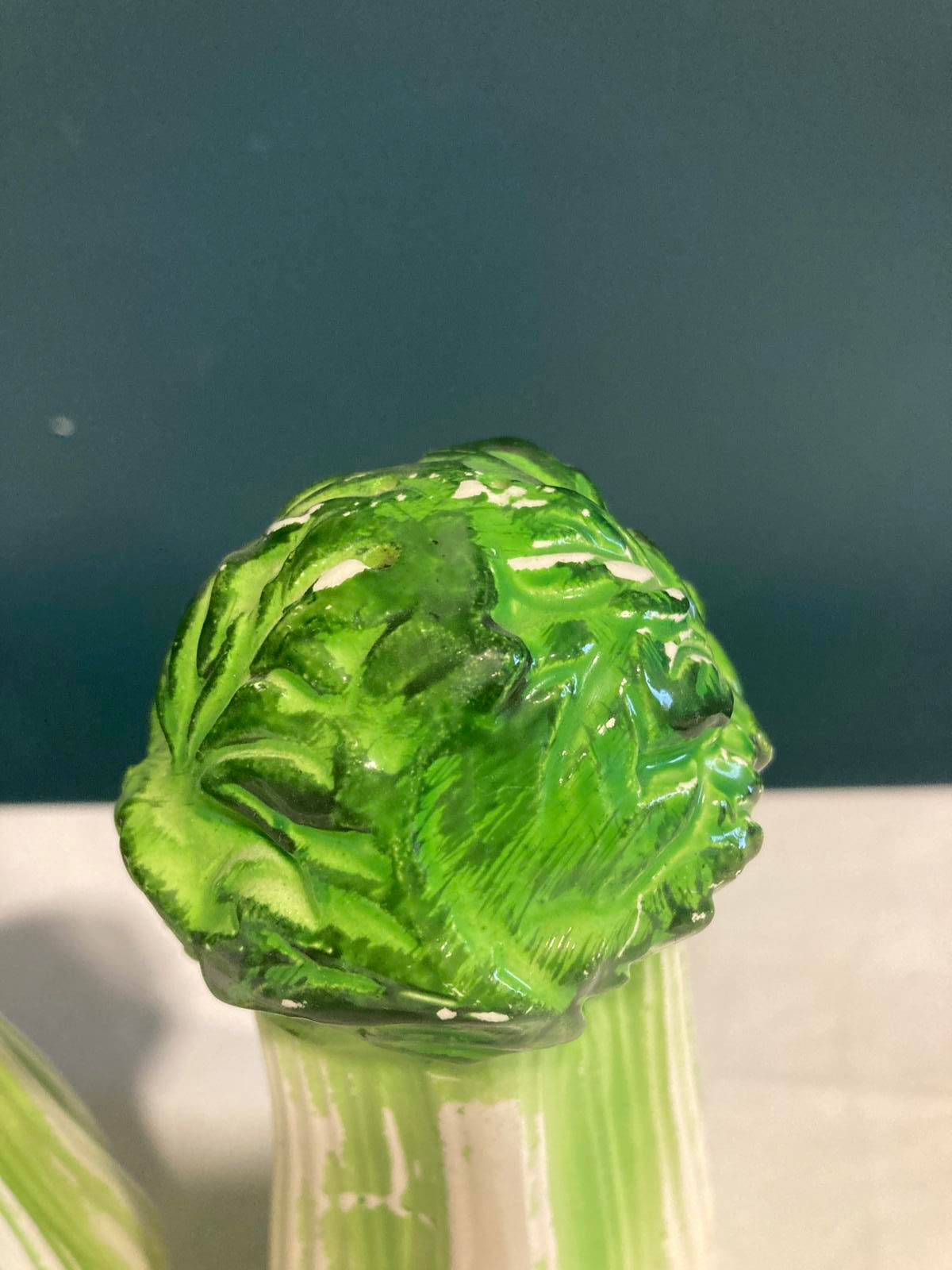 Vintage Ceramic Lettuce Salt and Pepper Shakers
