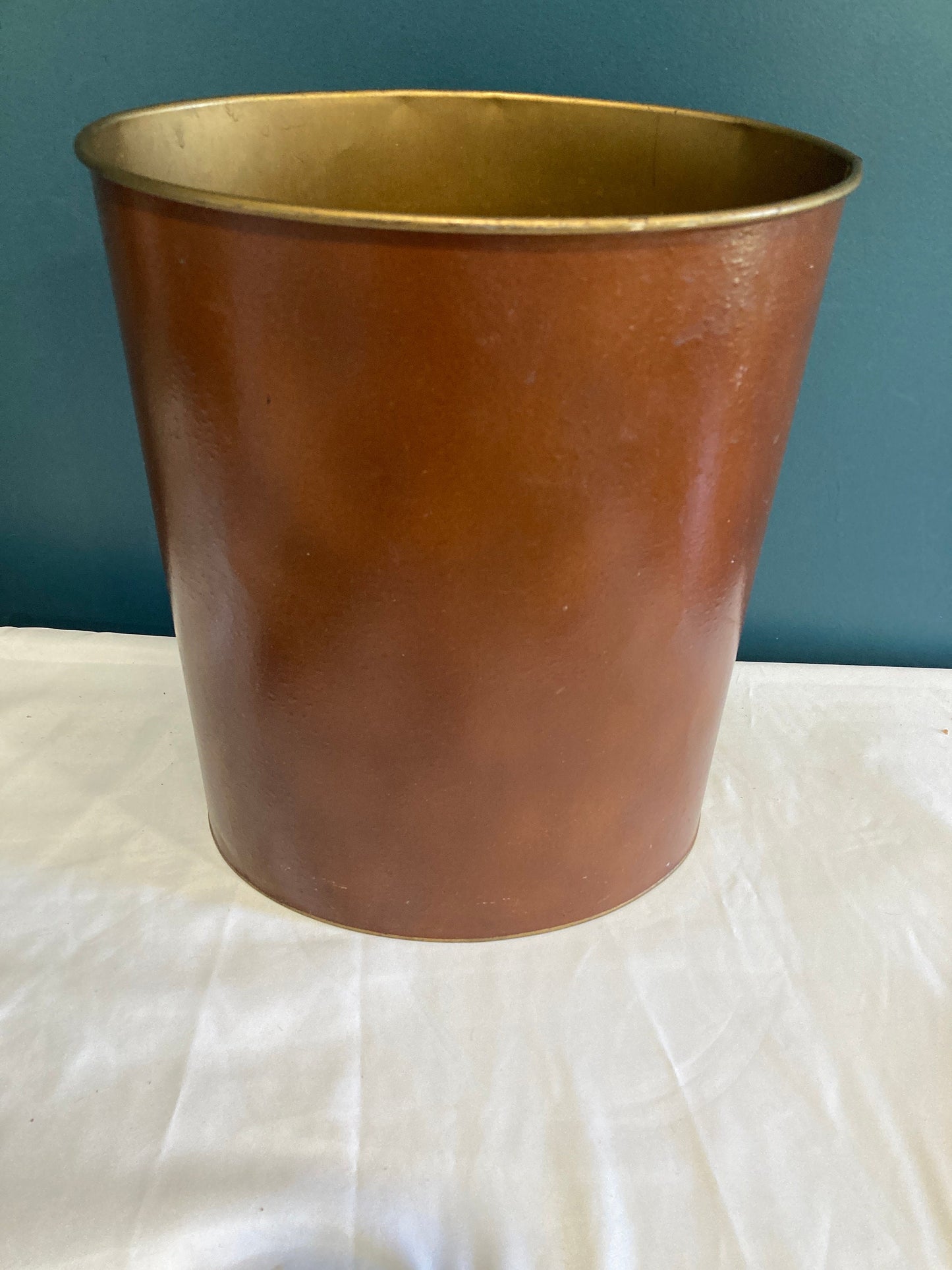 Vintage Metal Durand Chicago Shield Trashcan